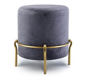 LILY Donkergrijze poef, h46x42cm