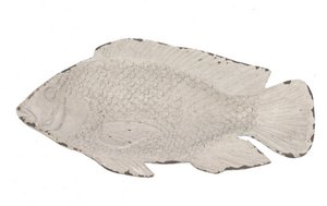 Fisch Dekoschale antikweiß in Metall