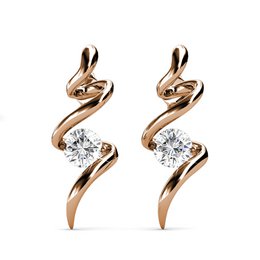 Boucles d'oreilles Spiral - Or RosÃ© et Cristal