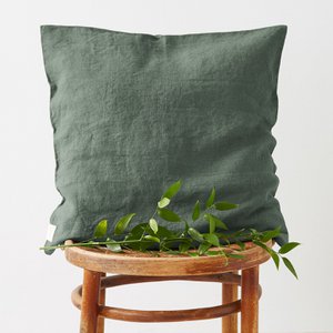 Forest Green Linen Cushion Cover