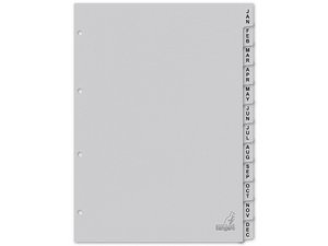 ECO Tab Kangaro A4 letters 180gr gray cardboard 4r 12pcs FSC Jan-Dec