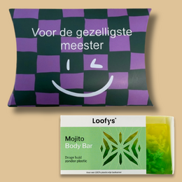  Purple and green checkered pillow with smiley face, mojito soap bar gift set for teacher