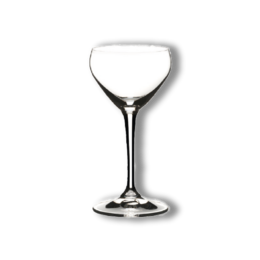 Tall, elegant cocktail glass with a sleek, curved design. Suitable for serving a variety of cocktails.