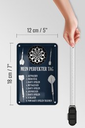 Tin sign saying 12x18cm my perfect day darts games decoration