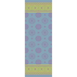 Bordløber Mandala i hør - blå-violet-gul