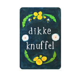 Colorful get well greeting cards with floral design and text "Dikke knuffel".