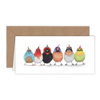 Cute Party Birds - Birthday Card - 21x10cm