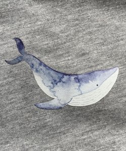 Iron-on picture whale, patch