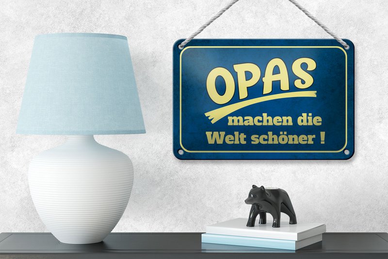 Tin sign saying 18x12cm Grandpas make the world more beautiful decoration