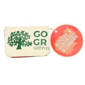 Recycled cement bag coin purse