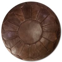 Leder Pouffe - Schokoladenbraun (XL)
