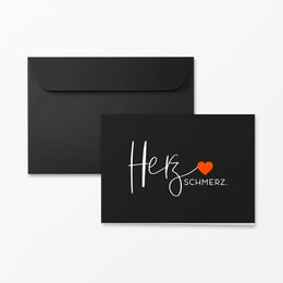 Sorgkort "Heartache" foldekort A6 landskab inkl. kuvert + efterbehandling