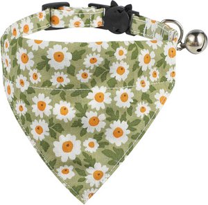 ByTiekeman - Kattenhalsband - Groen/Wit - 20-30 cm