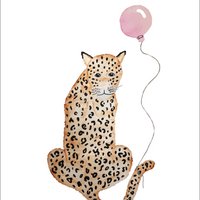 Ansichtkaart - Jaguar met ballon
