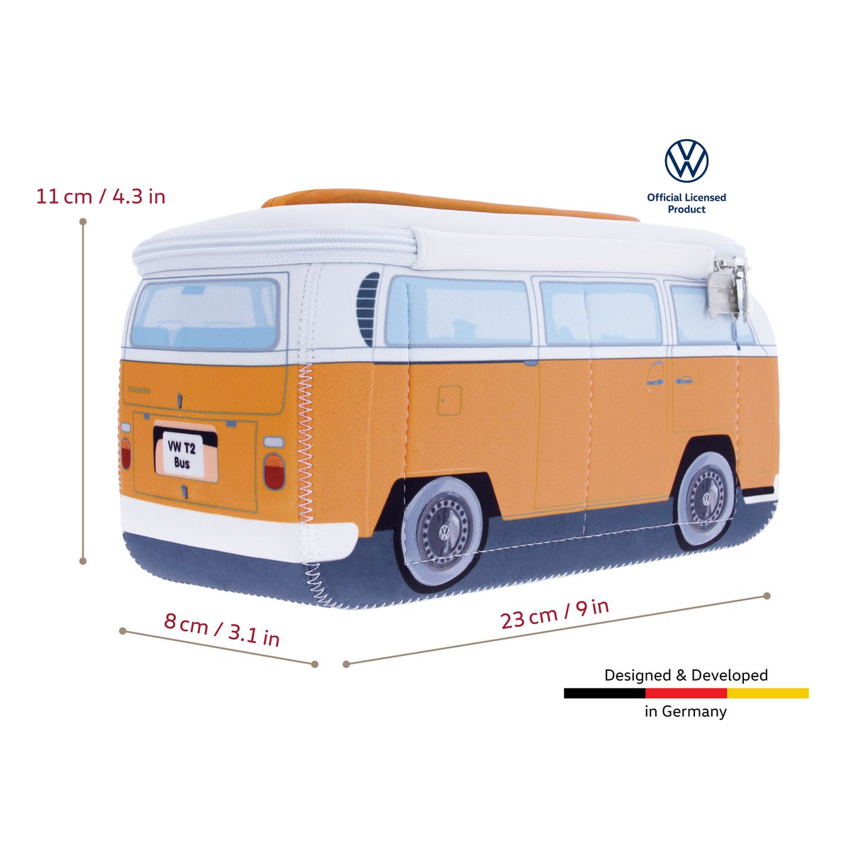 Volkswagen VW T2 Bus Neopren Lille Universal Taske - Lille/Orange Online Engroshandel | Orderchamp
