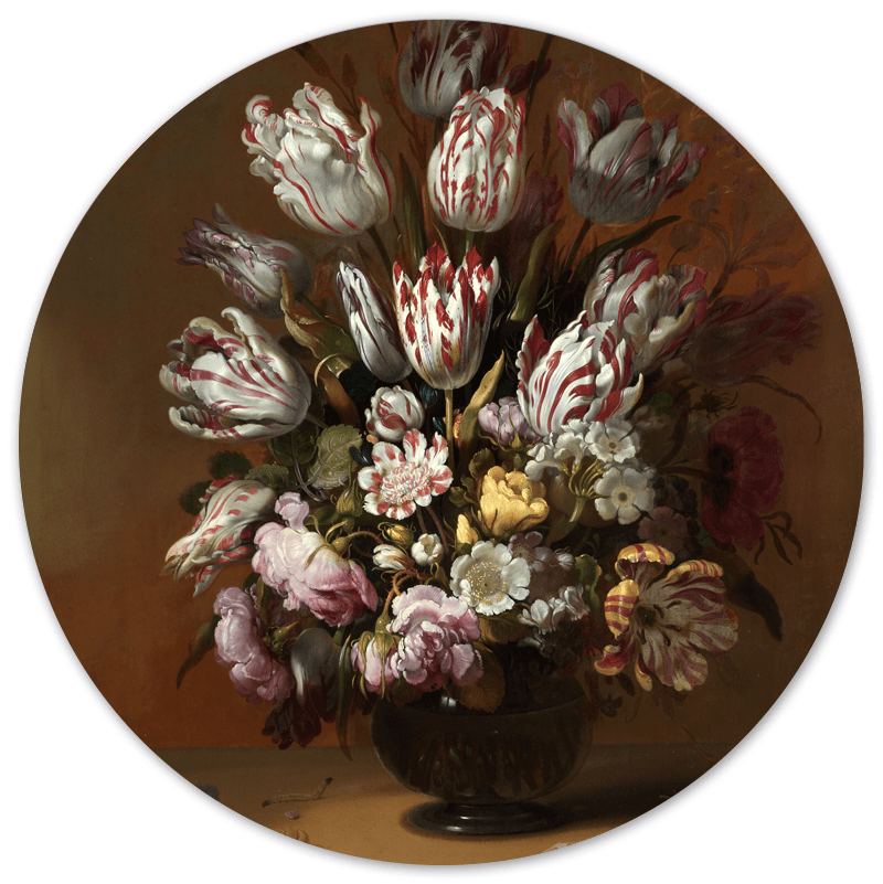 Muurcirkel Bloem Stilleven Ø12 cm Forex