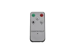 Black remote control for LED candles, with buttons for adjusting the candle's settings.