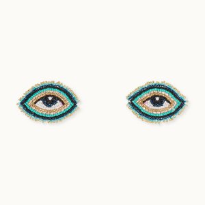 Broschenpaar: Blauer Evil Eye