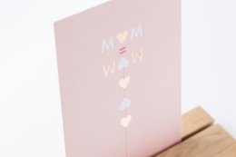 Trækortholder + tørrede blomster + kort mama
