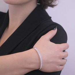 Bransoletka Glamour - Argenté et Cristal