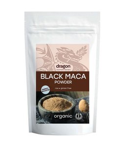 Maca Black, powder, raw, organic, Dragon Superfoods, 100g