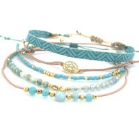 Armband set 925 zilver verguld turkoois v