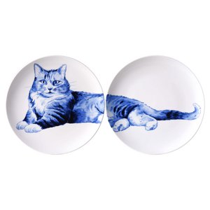 Wandteller Relaxed Cat Diptychon