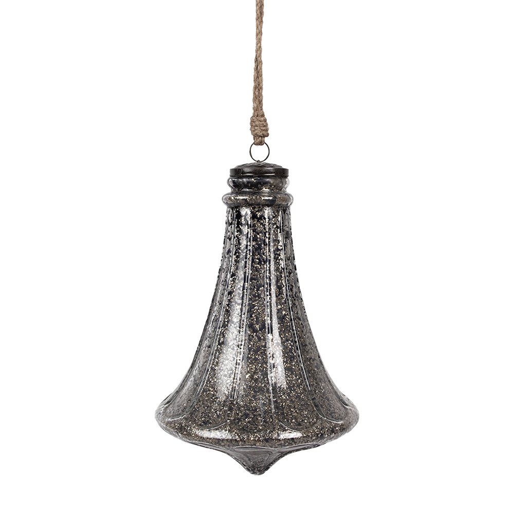 Kerstbal Ø 17x27 cm Zwart Glas Kerstboomversiering
