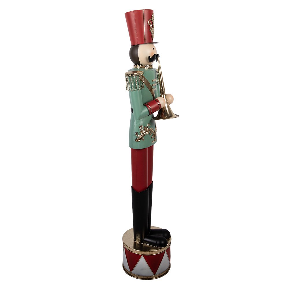 Kerstdecoratie Beeld Notenkraker 33x27x121 cm Groen Metaal