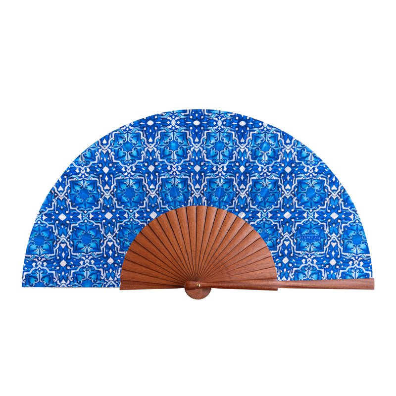 Blue folding hand fan Farah
