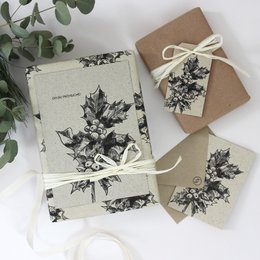 Hoja de papel de regalo de papel de hierba, 50x70 cm, acebo
