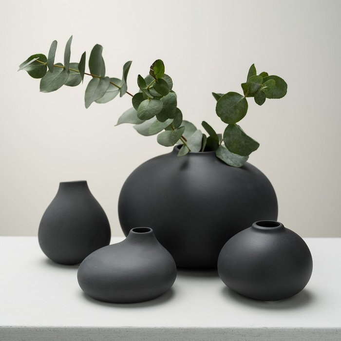 Vaas kalla antraciet 18x13cm