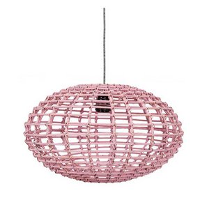 Pumpkin hanging lamp rattan pink