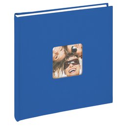  Royal blue photo album with square window, 26x25 cm, fun design for memories storage.