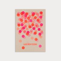 Postkarte / Konfetti / Lass dich feiern! / Risographie