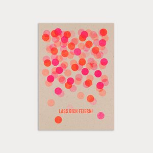 Postcard / Confetti / Let yourself be celebrated! / Risography