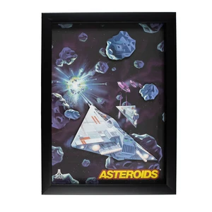 Atari - Asteroiden - 3D -Wandkunstrahmen