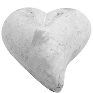 Ceramic heart duo, L11cm, W11cm, antique white