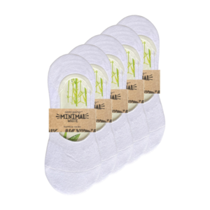 green-goose Bamboo Women's Footies - 5 pairs - 85% Bamboo - White - Size 35-39