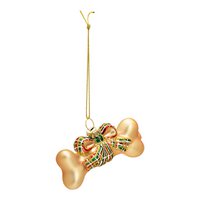 Weihnachtshänger Knochen aus Glas, Gold (B/H/T) 8x4x2cm