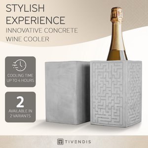  Weinkühler LABYRINTH aus Beton - möbelschonend | Sektkühler | Flaschenkühler | Champagnerkühler | Cold Drinks für Stunden