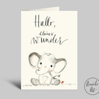 birth card | hello little miracle | sweet birth card | Folded card + envelope