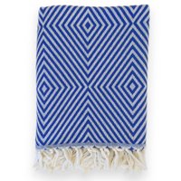 Plaid Oslo Wool Cotton - Cobalt Blue - 120x150cm