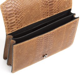 Florence Artegiani. Luce Damenhandtasche. Schlangenleder-Gravur aus echtem Wildleder
