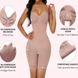 Sculpting Bodysuit Shapewear - Mid Thigh - Nude