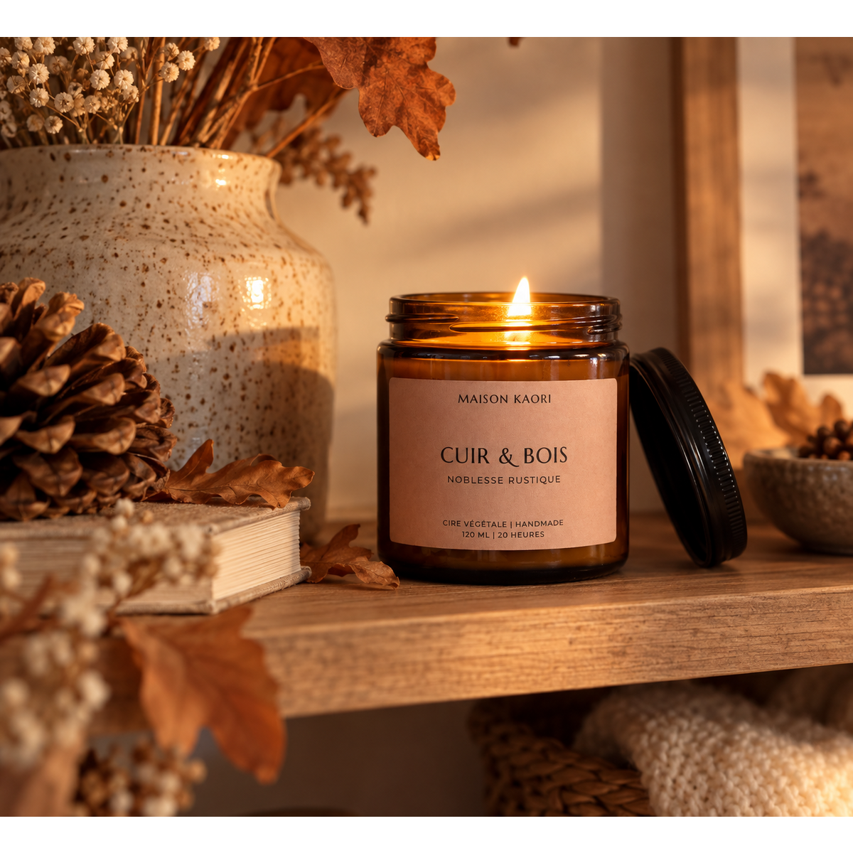 Bougie parfumée - Cuir & Bois - Edition automne