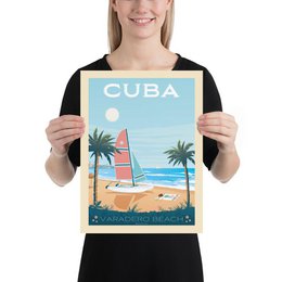 Affiche Vintage Cuba - La Havane Varadero Beach | Poster Ville La Havane Cuba