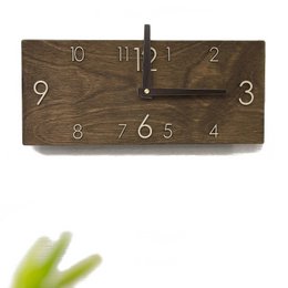 Wandklok, Houten Rechthoekige Wandklok