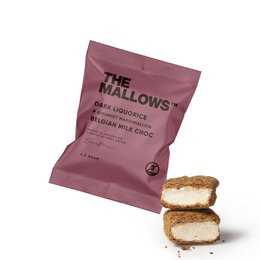 Dark liquorice organic marshmallows with Belgian milk chocolate, 5g

The image shows a package of dark liquorice organic marshmallows with Belgian milk chocolate. The marshmallows appear to be square-shaped and coated in a dark chocolate-like substance, likely the liquorice and Belgian milk chocolate mentioned in the product title. The packaging has a dark, muted color scheme.