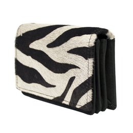 Ladies Wallet Black Leather RFID In 10 Prints